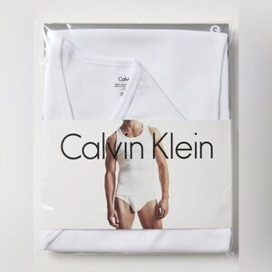 1 Calvin Klein Men's White Classic Rib Tank